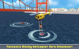 Blocky Helicopter City Heroes capture d'écran 2