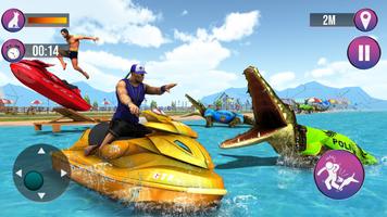 US Police Crocodile Simulator 2019: Beach Attack🐊 تصوير الشاشة 2