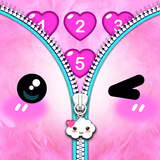 Kawaii Zipper Lock Screen آئیکن