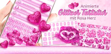 Animierte Glitzer Tastatur mit Rosa Herz