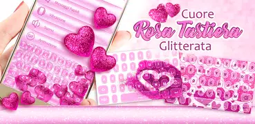 Cuore Rosa Tastiera Glitterata