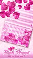 Animated Pink Heart Glitter Keyboard poster