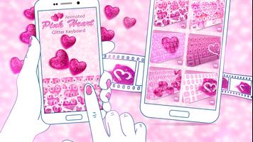 Animated Pink Heart Glitter Keyboard screenshot 1