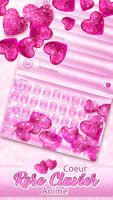 Coeur Rose Clavier Animé Affiche