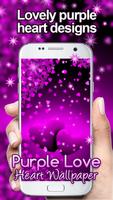 Purple Love Heart Live hd Wall پوسٹر