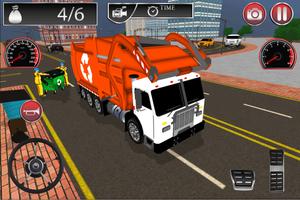 پوستر Garbage Trash Dump Truck Drivi