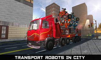 Robot Truck transportu samocho plakat