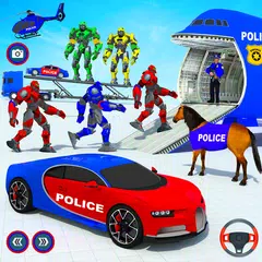 Скачать US Police Robot Car Transport XAPK