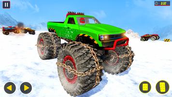 Snow Mountain Monster trucks derby racing stunts Poster