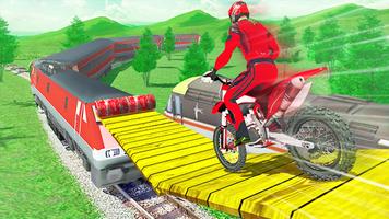 Tricky Bike Stunt vs Train Affiche