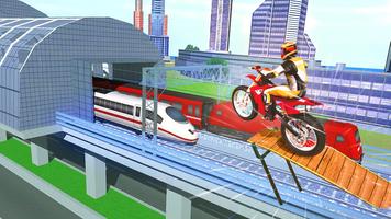 Tricky Bike Stunt vs Train capture d'écran 2