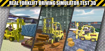 Airport Forklift Driving Heavy