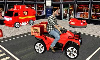 Multi Pizza Delivery Car:ATV Bike,Van & Bumper Car الملصق