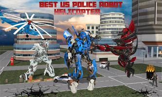 USA Police Robot Helicopter: Air Robot Car Battle Affiche