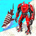 Warrior Robot Shark Game:Angry Shark Simulator آئیکن