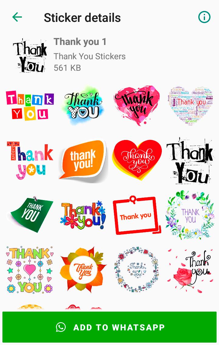 Thank You Stickers for WhatsApp - WAStickerApps  APK per Android ...