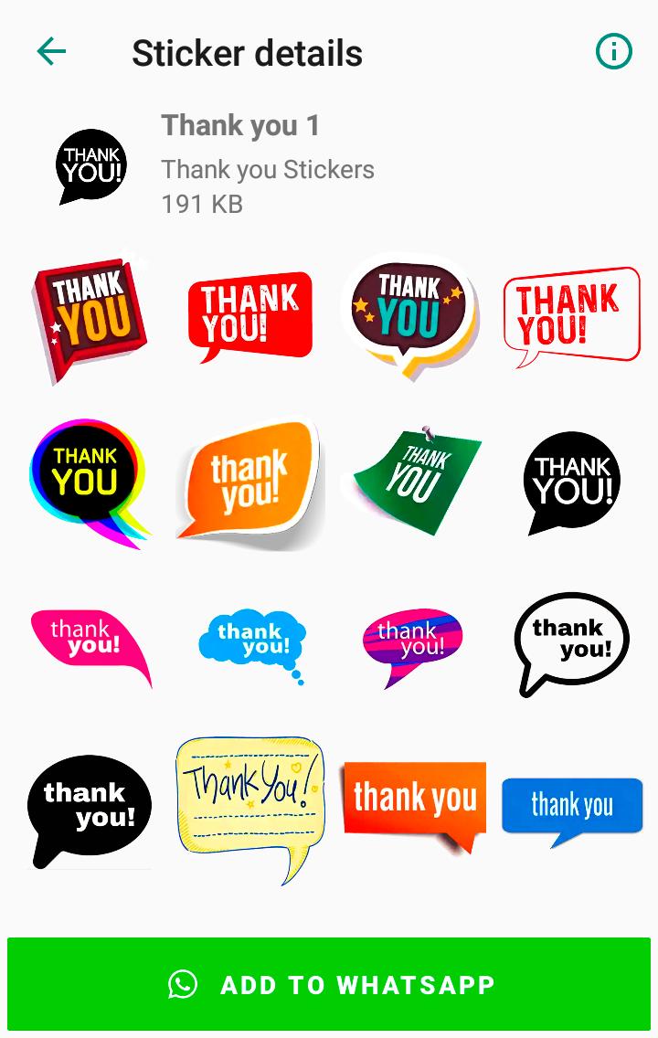 Thank You Stickers for WhatsApp  WAStickerApps APK pour Android ...