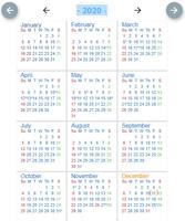 US Calendar Affiche