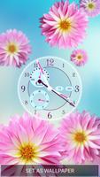 Horloge de Fleurs Fond d'Écran Affiche