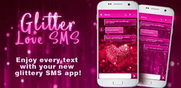 Glitter Love SMS Themes