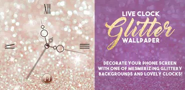 Live Clock Glitter Wallpaper