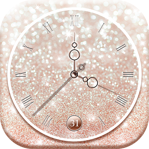 Live Clock Glitter Wallpaper