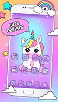 Pink Unicorn Theme Launcher постер