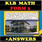 Form  3 KLB Math Notes+Answers icône