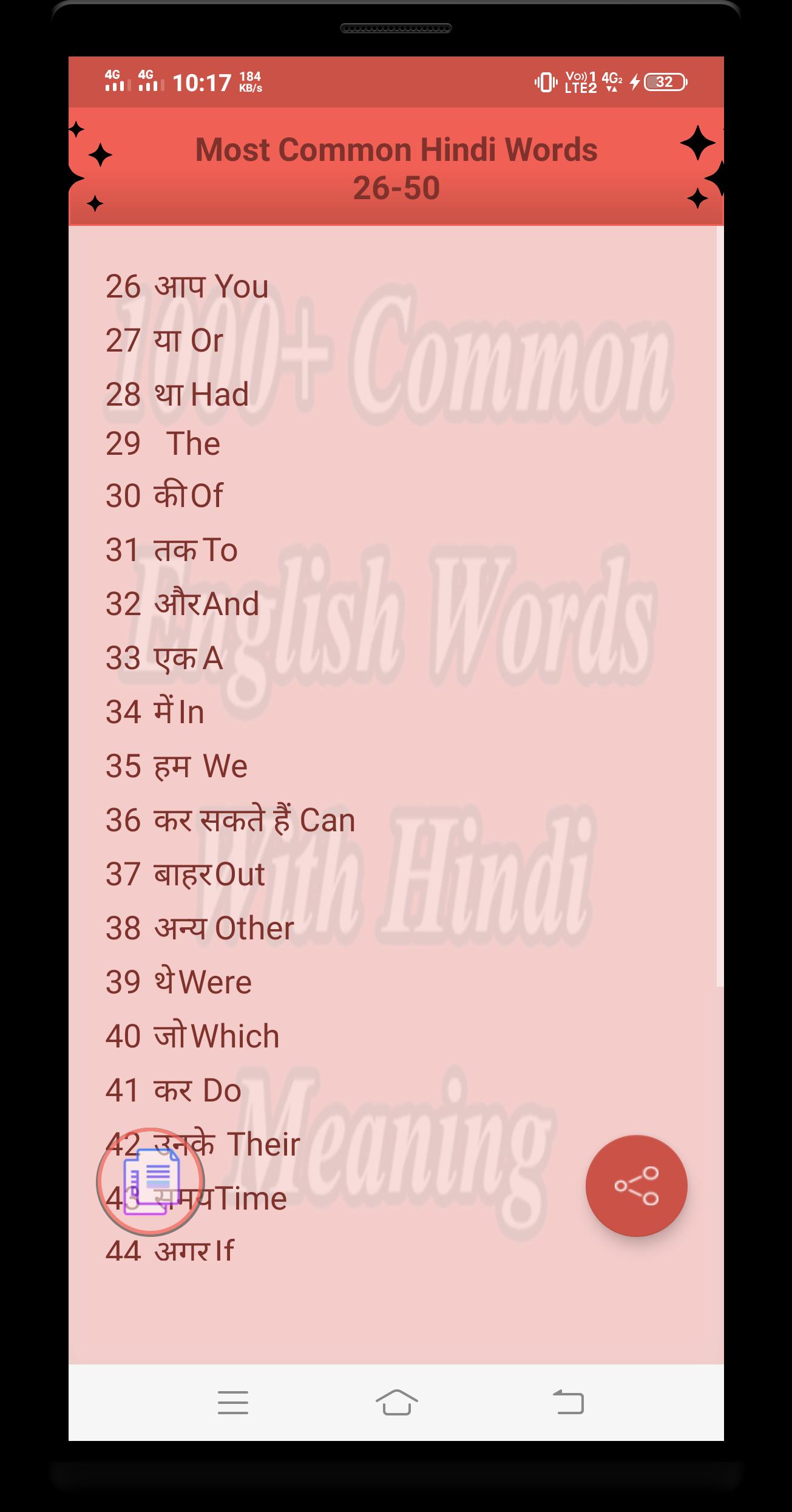 1000 Common English Words With Hindi Meaning For Android Apk Download