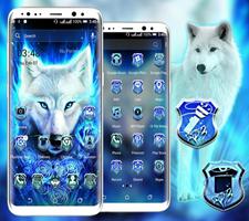 Blue Wolf Launcher Theme पोस्टर