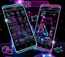 Neon Feather Launcher Theme Affiche