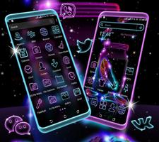 Neon Feather Launcher Theme पोस्टर