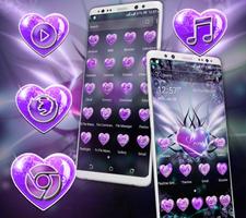 Purple Heart Launcher Theme captura de pantalla 3