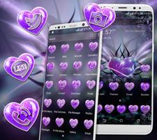 Purple Heart Launcher Theme ảnh chụp màn hình 1