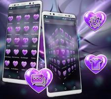 Purple Heart Launcher Theme ảnh chụp màn hình 2