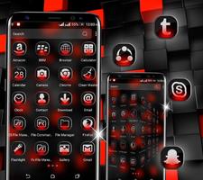 Red Black Launcher Theme capture d'écran 1