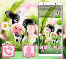 Cartoon Cow Launcher Theme plakat