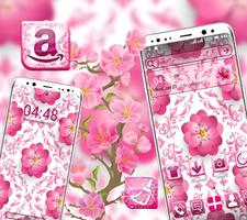 Beautiful Pink Flower Launcher 스크린샷 1