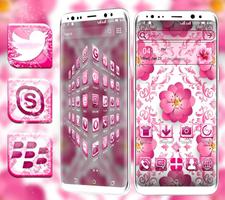 Beautiful Pink Flower Launcher imagem de tela 2