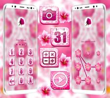 3 Schermata Beautiful Pink Flower Launcher