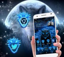 Blue Wolf Launcher Theme poster