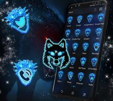 Blue Wolf Launcher Theme imagem de tela 1