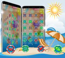 Summer Beach Launcher Theme 스크린샷 1