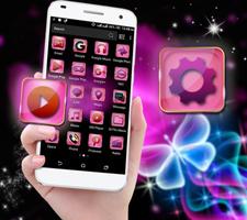 Pink Flower Launcher Theme captura de pantalla 3