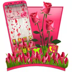 Pink Tulip Rose Launcher Theme APK Herunterladen