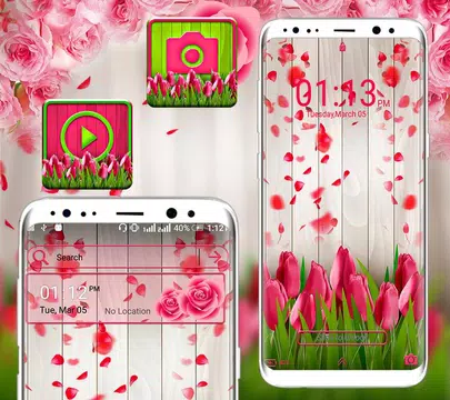 Screenshot 5 for Pink Tulip Rose Launcher Theme