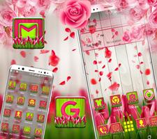 Pink Tulip Rose Launcher Theme imagem de tela 1