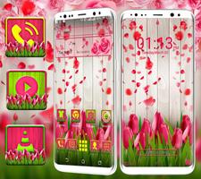 Pink Tulip Rose Launcher Theme screenshot 2