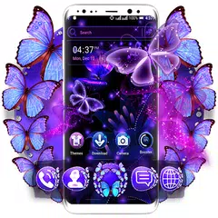 download Purple Butterlfy Launcher Them APK