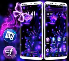 Purple Butterlfy Launcher Them تصوير الشاشة 1